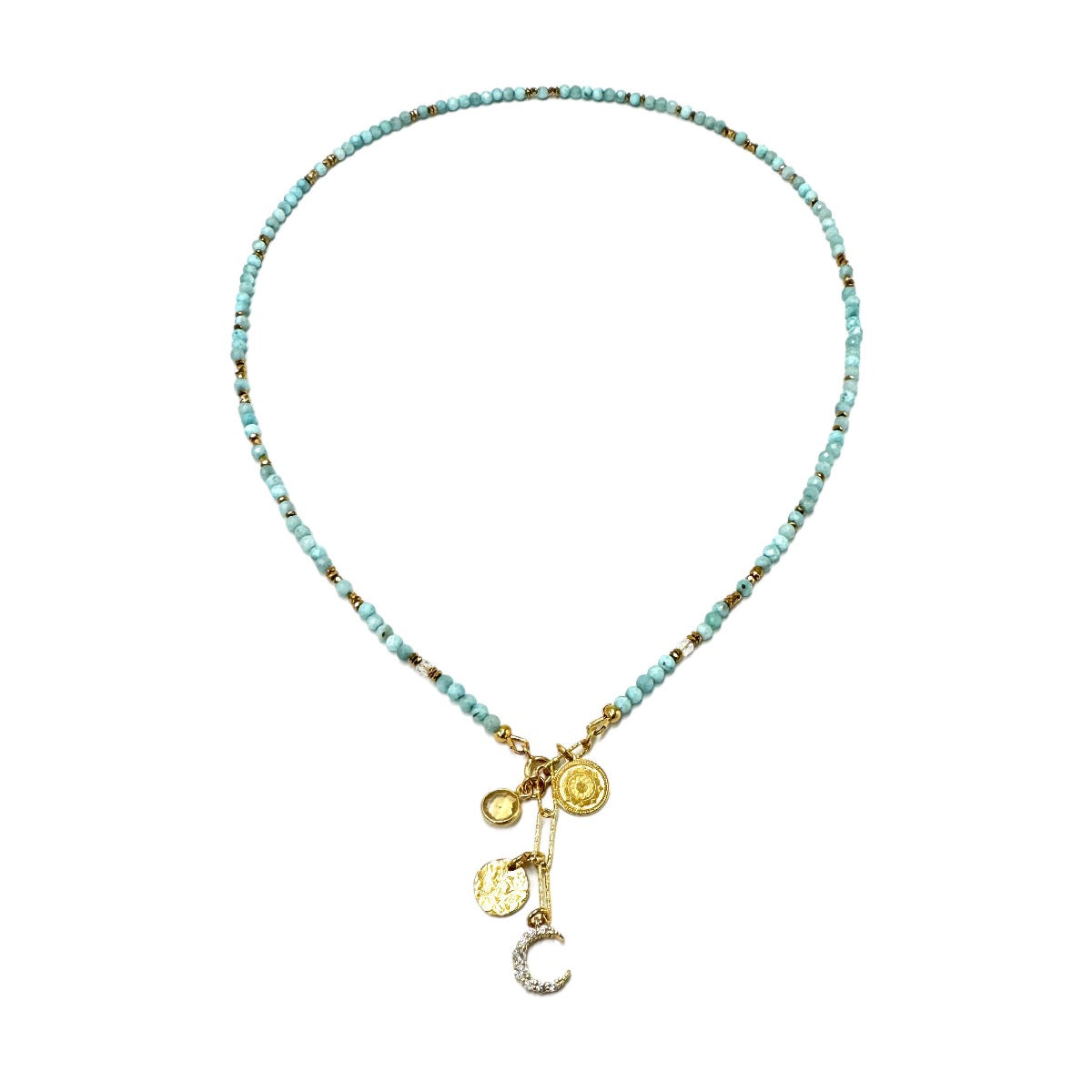 Naszyjnik z larimaru od Ewa Mrochen Jewellery, autorska biżuteria, naturalny kamień w delikatnym designie.