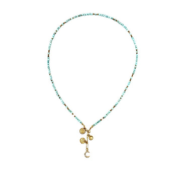 Larimar naszyjnik Wymarzone Życie od Ewa Mrochen Jewellery, autorska biżuteria z pięknym niebieskim kamieniem larimar.