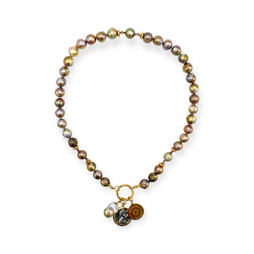 Perła barokowa naszyjnik Victoria od Ewa Mrochen Jewellery, elegancki biżuteria z dużą perłą barokową na delikatnym łańcuszku