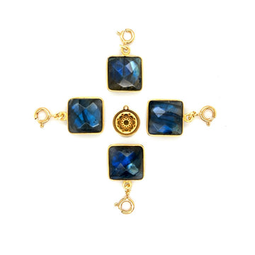 Zawieszka Labradoryt Świątynia Gwiazd od Ewa Mrochen Jewellery, biżuteria z naturalnym kamieniem w kształcie świątyni.