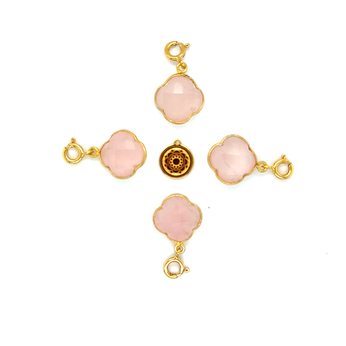Zawieszka z kwarcu różowego Bloom of Love od Ewa Mrochen Jewellery®, naturalny różowy kamień na finej srebrnej zawieszce.
