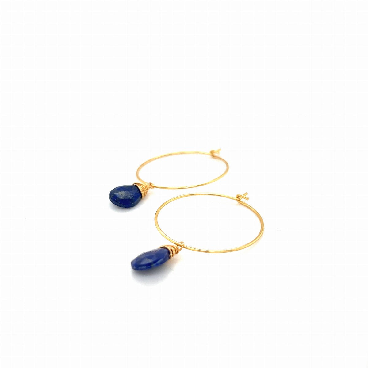 Kolczyki koła z naturalnym Lapis Lazuli. Ewa Mrochen Jewellery