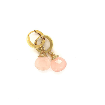 Quartz pink earrings drops of love