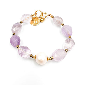 Ametystowa bransoletka Ewa Mrochen Jewellery z kamieniami, elegancki dodatek do codziennych i okazjonalnych stylizacji.