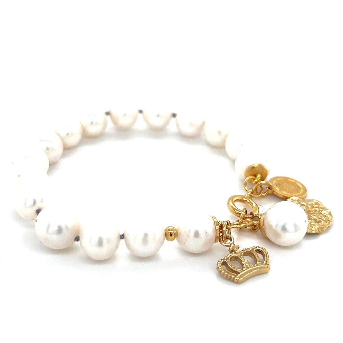 Biała bransoletka Ewa Mrochen Jewellery z perłami w kolorze śmietankowym, elegancka ozdoba na nadgarstek.