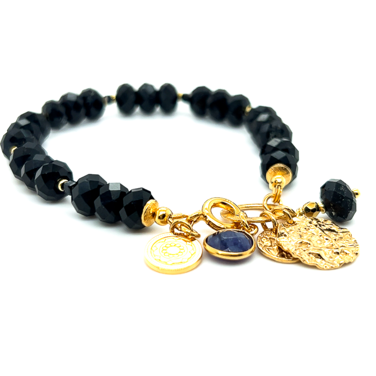 Czarna turmalinowa bransoletka Ewa Mrochen Jewellery z 15 cm z naturalnym kamieniem, elegancki dodatek dla kobiet