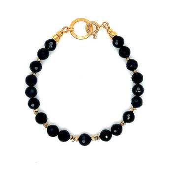 Czarna bransoletka z turmalinem Ewa Mrochen Jewellery, talizman z naturalnych kamieni, na nadgarstek, elegancki design