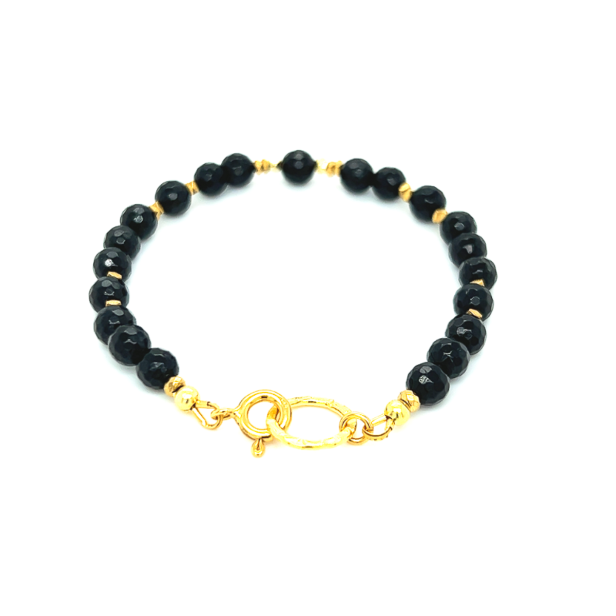 Czarna bransoletka Talizman z turmalinu od Ewa Mrochen Jewellery, delikatny design na nadgarstek