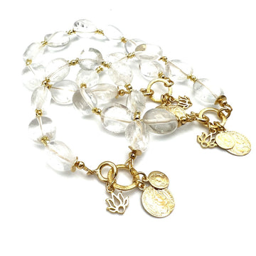 Bransoletka z kryształem górskim Clear View od Ewa Mrochen Jewellery, elegancka biżuteria z naturalnym kryształem.