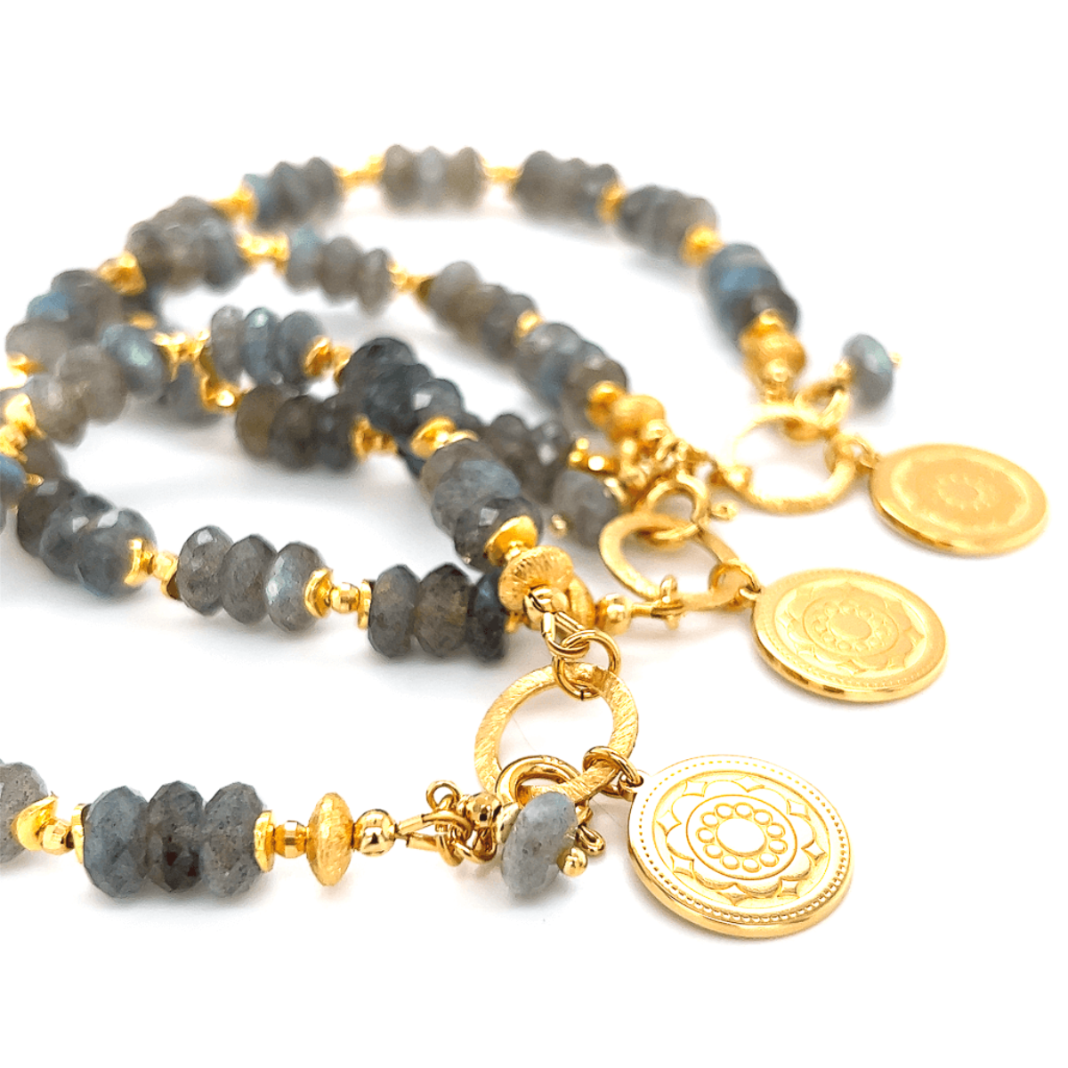Bransoletka Labradoryt Kreatywność Bogini od Ewa Mrochen Jewellery, 15 cm, z naturalnymi kamieniami i unikalnym designem