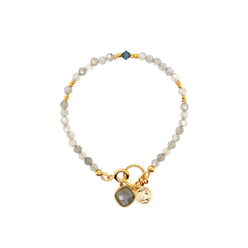 Bransoletka Labradoryt Magic DREAM od Ewa Mrochen Jewellery, kamień Labradoryt na eleganckiej ozdobnej taśmie