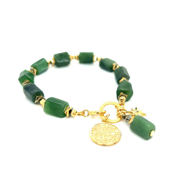 Bransoletka z nefrytu od Ewa Mrochen Jewellery, naturalny kamień, delikatna i elegancka biżuteria na nadgarstek.