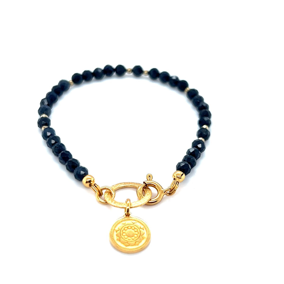 Bransoletka Ewa Mrochen Jewellery z szafirem, ozdobiona kamieniami, elegancki dodatek do stylizacji na wyjątkowe okazje