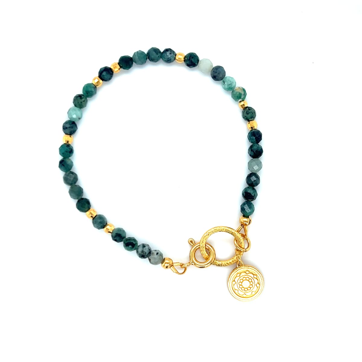 Szmaragdowa bransoletka Ewa Mrochen Jewellery z motywem miłości i bogactwa, 15 cm, elegancki biżuteria na nadgarstek