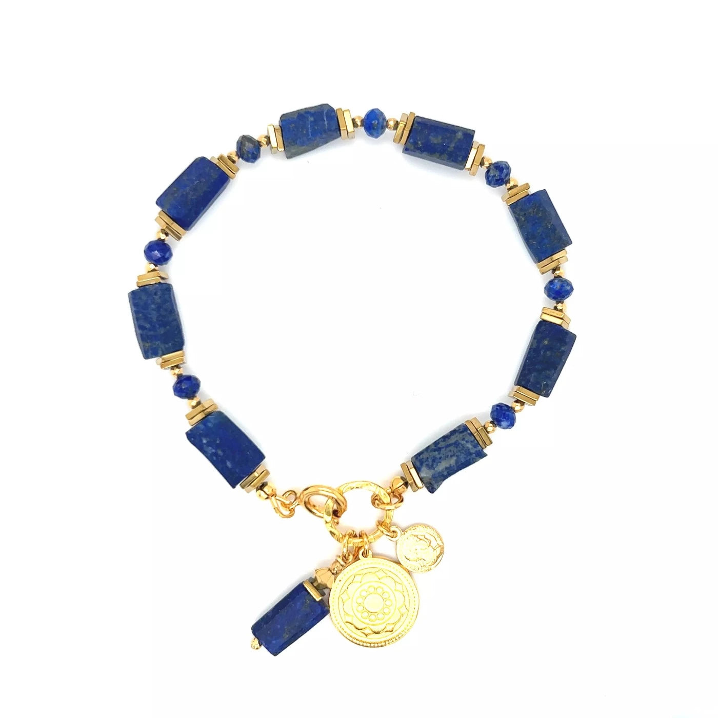 Bransoletka z lapis lazuli od Ewa Mrochen Jewellery, kamień wewnętrznej mądrości, ozdobna biżuteria na nadgarstek.