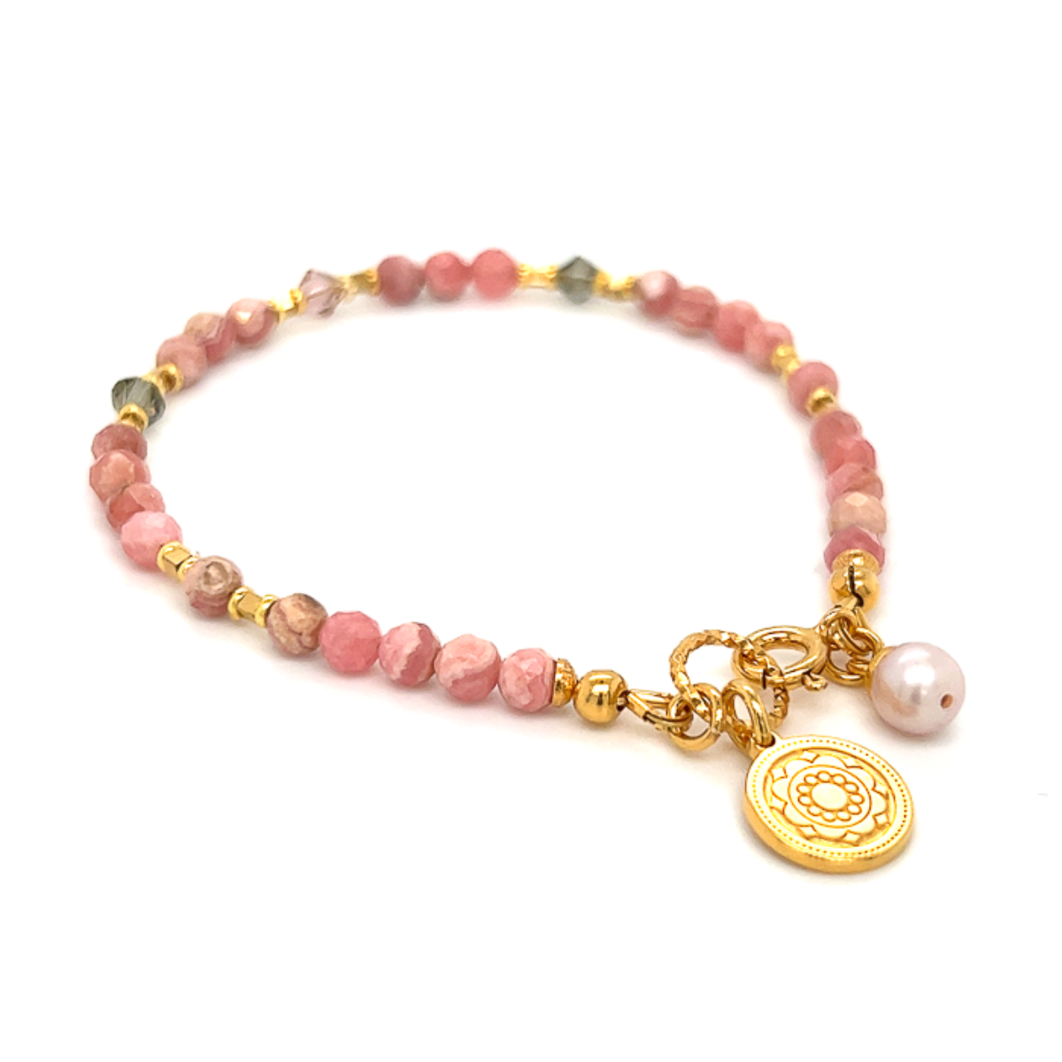 Ewa Mrochen Jewellery Rodochrozytowa bransoletka Sensualna na nadgarstku, elegancka i subtelna biżuteria.