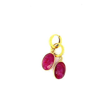 Złote kolczyki Rubin od Ewa Mrochen Jewellery z klejnotem Prestiż, eleganckie i błyszczące w kształcie kolczyków.