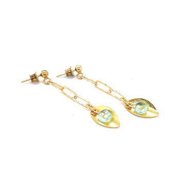 Kolczyki z błękitnym topazem, Ewa Mrochen Jewellery, błyszczące i eleganckie, idealne na wyjątkowe okazje.