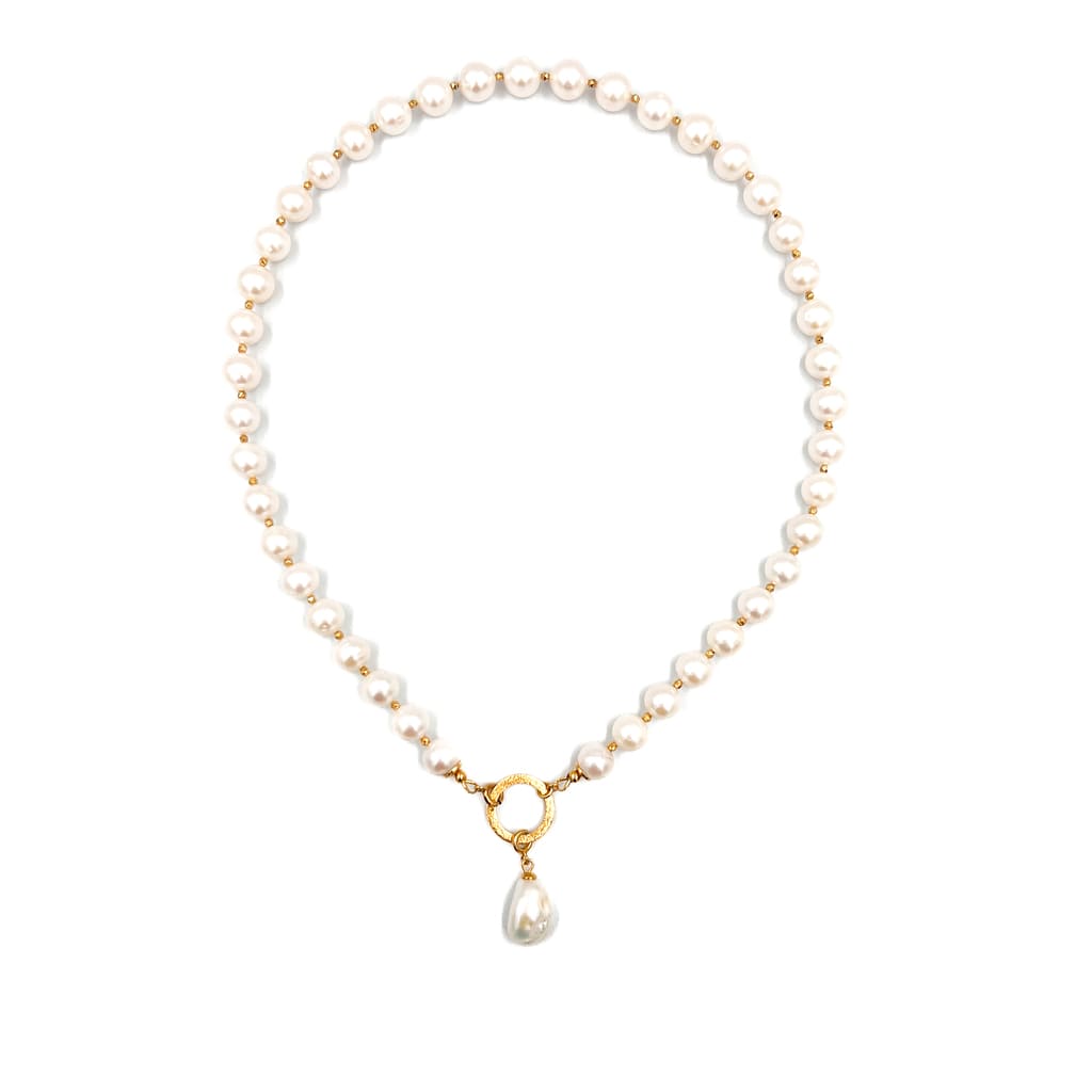 Naszyjnik z białych pereł EVE od Ewa Mrochen Jewellery, 45 cm, elegancki i delikatny naszyjnik z perłami.