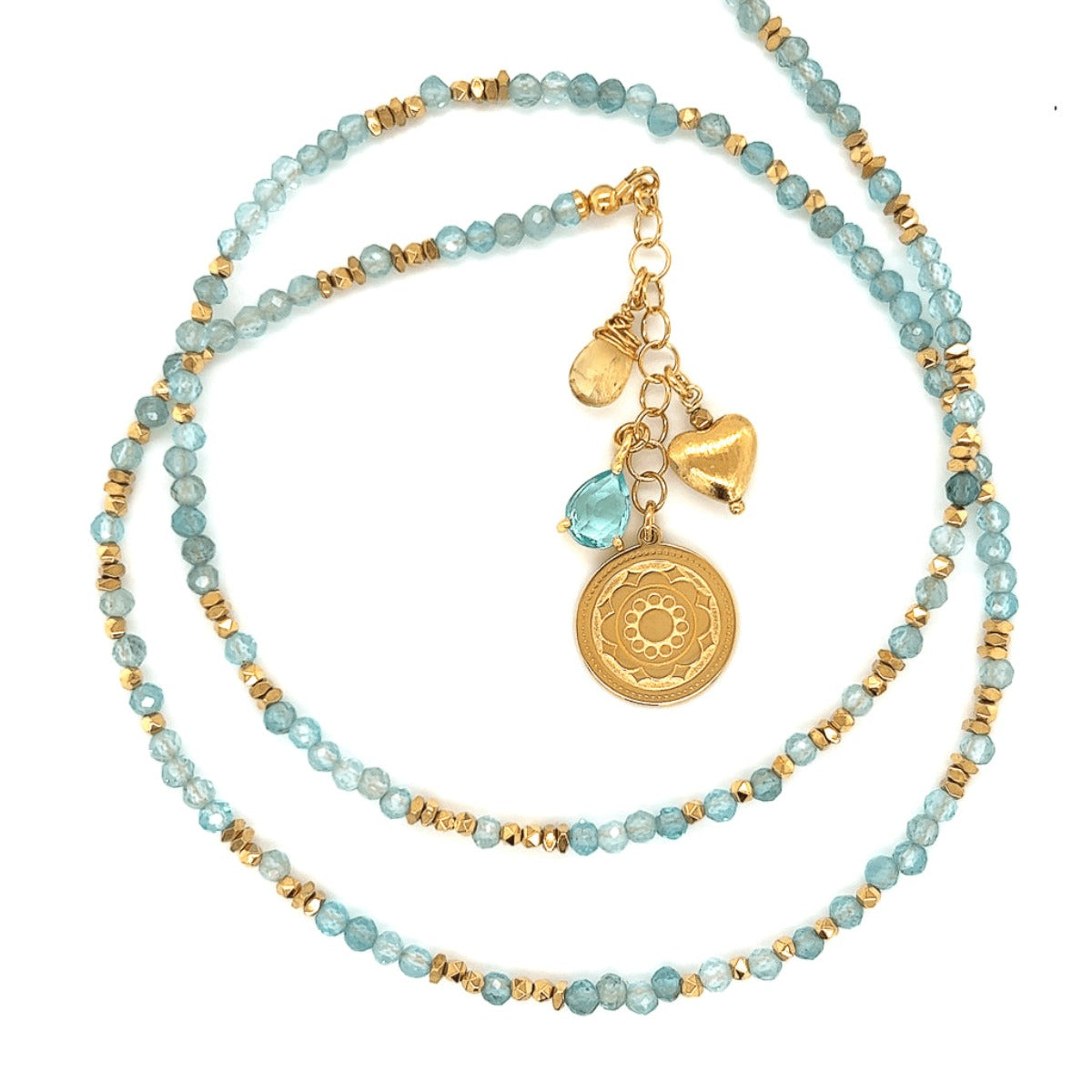 Naszyjnik z apatytu "Klejnot Wiary" od Ewa Mrochen Jewellery, elegancki biżuteria z kamieniem w centralnym punkcie.
