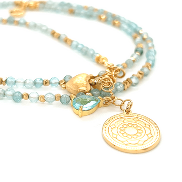 Apatytowy naszyjnik Klejnot Wiary z Ewa Mrochen Jewellery, ozdobny naszyjnik z kamieniem w eleganckiej oprawie.