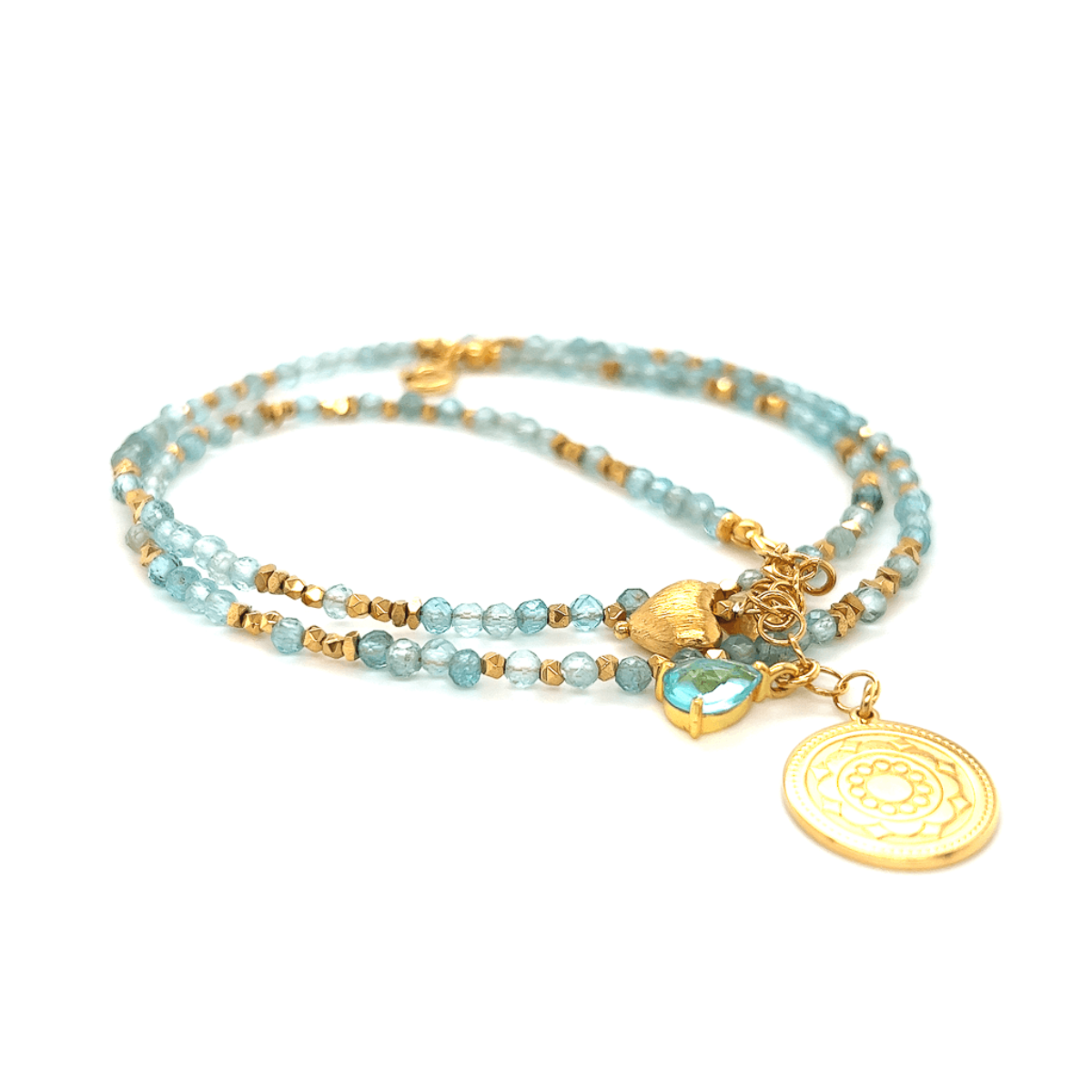 Naszyjnik z apatytu "Klejnot Wiary" od Ewa Mrochen Jewellery, delikatny łańcuszek z kamieniem w centrum.
