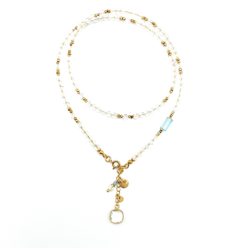 Naszyjnik z kryształem górskim marki Ewa Mrochen Jewellery na srebrnym łańcuszku, elegancki i naturalny design.