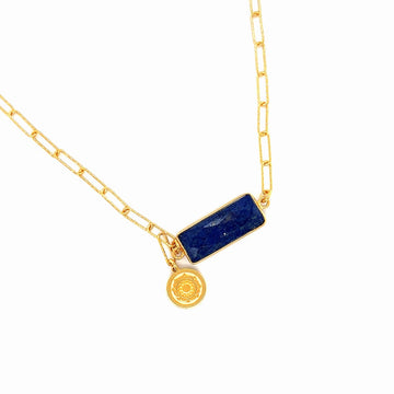 Naszyjnik z lapis lazuli "Strażniczka Mądrości" od Ewa Mrochen Jewellery, ozdobny biżuteryjny dodatek z kamieniami szlachetnymi