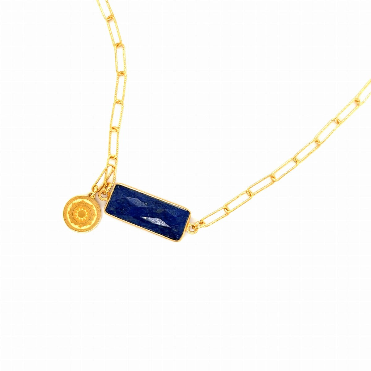Naszyjnik z lapis lazuli od Ewa Mrochen Jewellery, ozdobny naszyjnik Strażniczka Mądrości z niebieskimi kamieniami.
