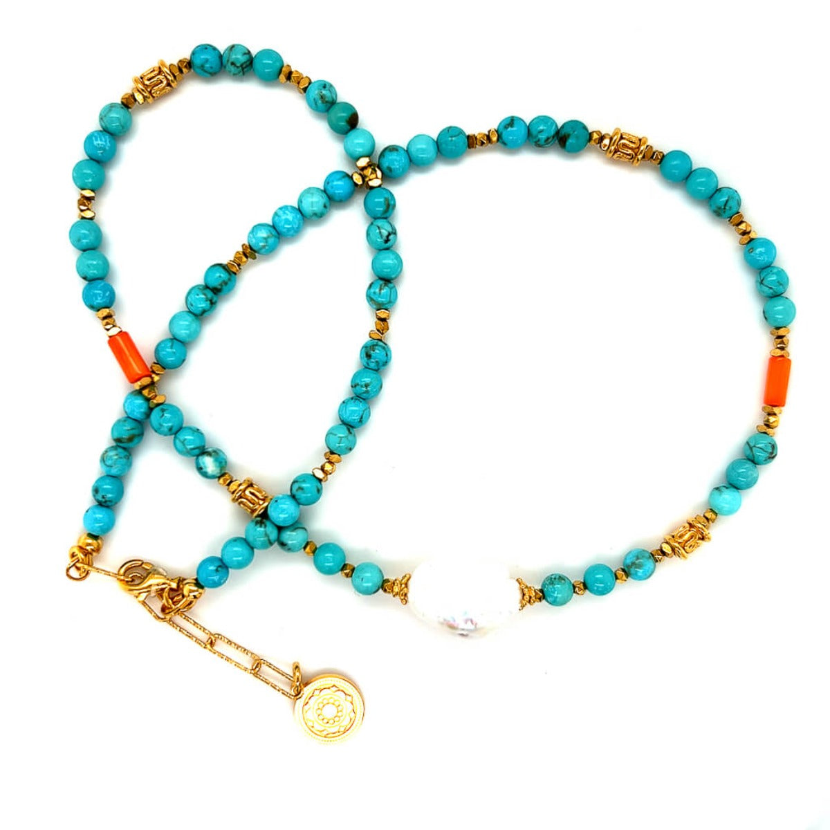 Naszyjnik z turkusem marki Ewa Mrochen Jewellery, elegancki i stylowy dodatek do biżuterii damskiej.
