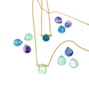 Naszyjnik Fluoryt od Ewa Mrochen Jewellery z motywem Follow Your Dream, delikatny srebrny łańcuszek z kamieniem fluorytem