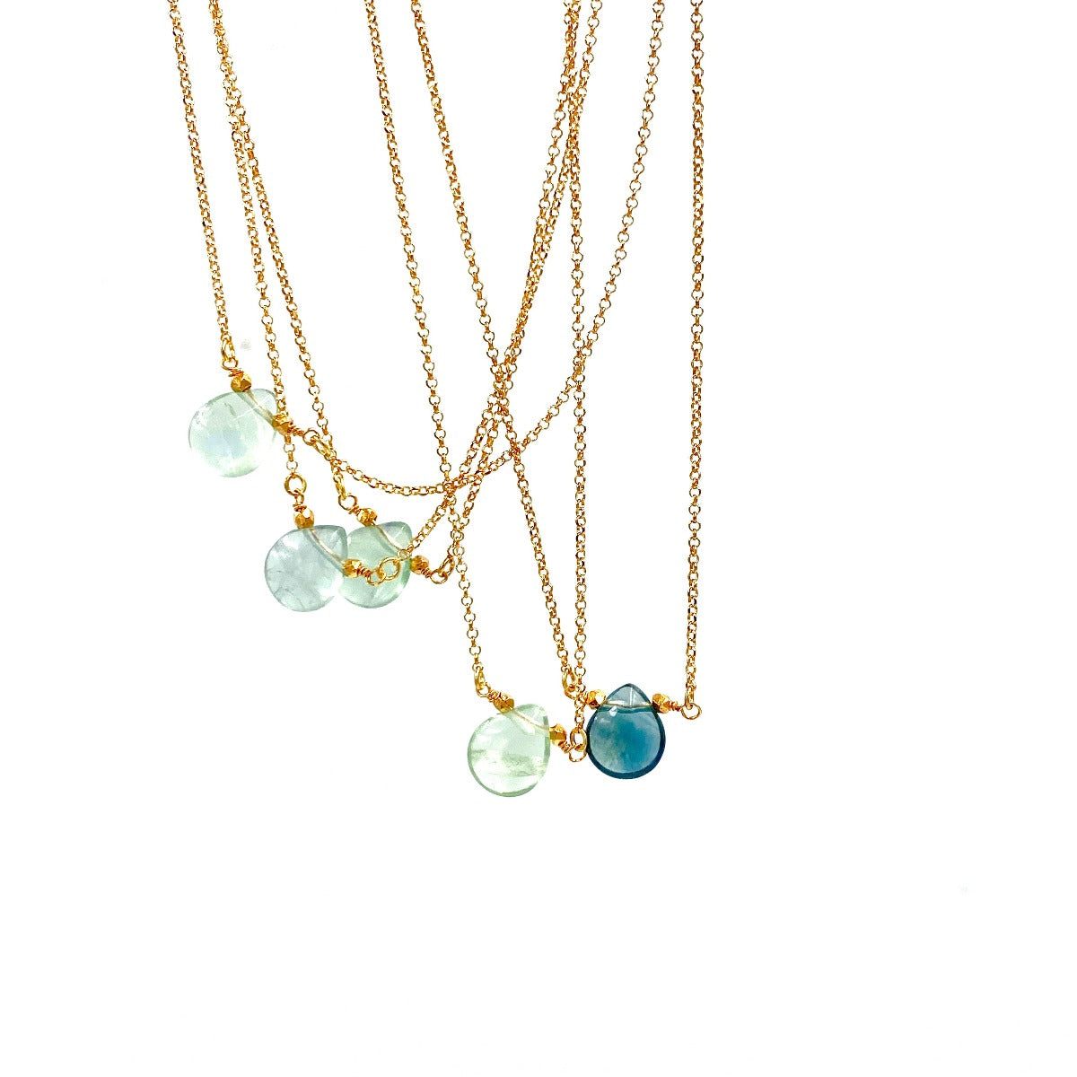 Zielony naszyjnik z fluorytem od Ewa Mrochen Jewellery, delikatny i elegancki, z motywem "Follow Your Dream".